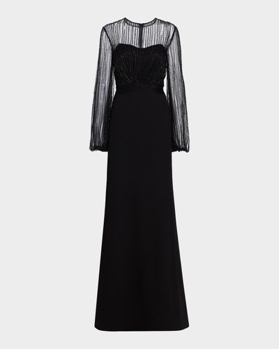 Rene Ruiz Collection Beaded Illusion Trumpet Gown