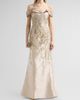 Rene Ruiz Collection Rene Ruiz Collection Women's Jacquard Off-the-Shoulder Mermaid Gown - 2
