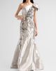 Rene Ruiz Collection Women's Brocade One-Shoulder Mermaid Gown - 2