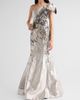 Rene Ruiz Collection Women's Brocade One-Shoulder Mermaid Gown - 4