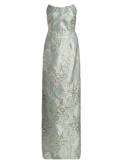 Rene Ruiz Collection Women's Brocade Strapless Column Gown