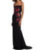 Rene Ruiz Collection Women's Embroidered Floral Crepe Strapless Column Gown - 4