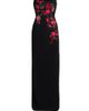 Rene Ruiz Collection Women's Embroidered Floral Crepe Strapless Column Gown - 8