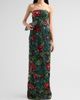 Rene Ruiz Collection Women's Floral-Sequin Embroidered Strapless Column Gown - 2