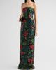 Rene Ruiz Collection Women's Floral-Sequin Embroidered Strapless Column Gown - 4
