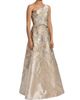 Rene Ruiz Collection Women's Floral Metallic Brocade One-Shoulder Gown - 4