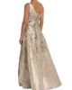 Rene Ruiz Collection Women's Floral Metallic Brocade One-Shoulder Gown - 5