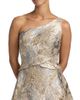 Rene Ruiz Collection Women's Floral Metallic Brocade One-Shoulder Gown - 6