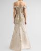 Rene Ruiz Collection Women's Jacqaurd Off-the-Shoulder Mermaid Gown - 3