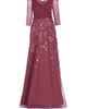 Rene Ruiz Collection Women's Metallic Embroidered Tulle Gown - 1