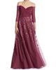 Rene Ruiz Collection Women's Metallic Embroidered Tulle Gown - 3