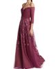 Rene Ruiz Collection Women's Metallic Embroidered Tulle Gown - 4