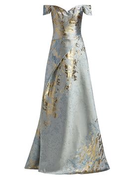Rene Ruiz Collection Women's Metallic Jacquard Ball Gown