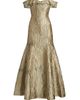 Rene Ruiz Collection Women's Metallic Jacquard Off-the-Shoulder Mermaid Gown - 1