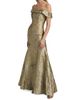 Rene Ruiz Collection Women's Metallic Jacquard Off-the-Shoulder Mermaid Gown - 4