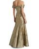 Rene Ruiz Collection Women's Metallic Jacquard Off-the-Shoulder Mermaid Gown - 5