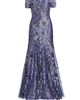 Rene Ruiz Collection Women's Metallic Off-The-Shoulder Mermaid Gown - 1