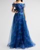 Rene Ruiz Collection Women's Off-The-Shoulder Draped Organza Gown - 4