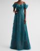 Rene Ruiz Collection Women's Off-the-Shoulder Embroidered Tulle A-Line Gown - 2