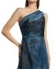 Rene Ruiz Collection Women's Printed Organza Asymmetric Gown - 6