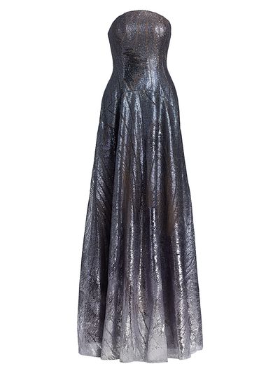 Rene Ruiz Collection Women's Sequin-Embroidered A-Line Strapless Gown