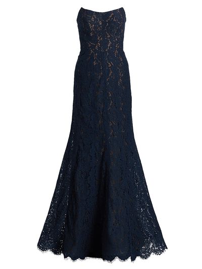 Rene Ruiz Collection Women's Strapless Lace Mermaid Gown