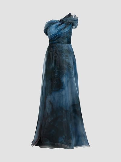 Rene Ruiz Collection Women's Twisted Off-The-Shoulder Organza Gown