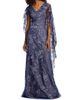 Rene Ruiz Collection Women's V-Neck Lace Cape Gown - 3