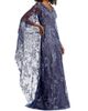 Rene Ruiz Collection Women's V-Neck Lace Cape Gown - 4