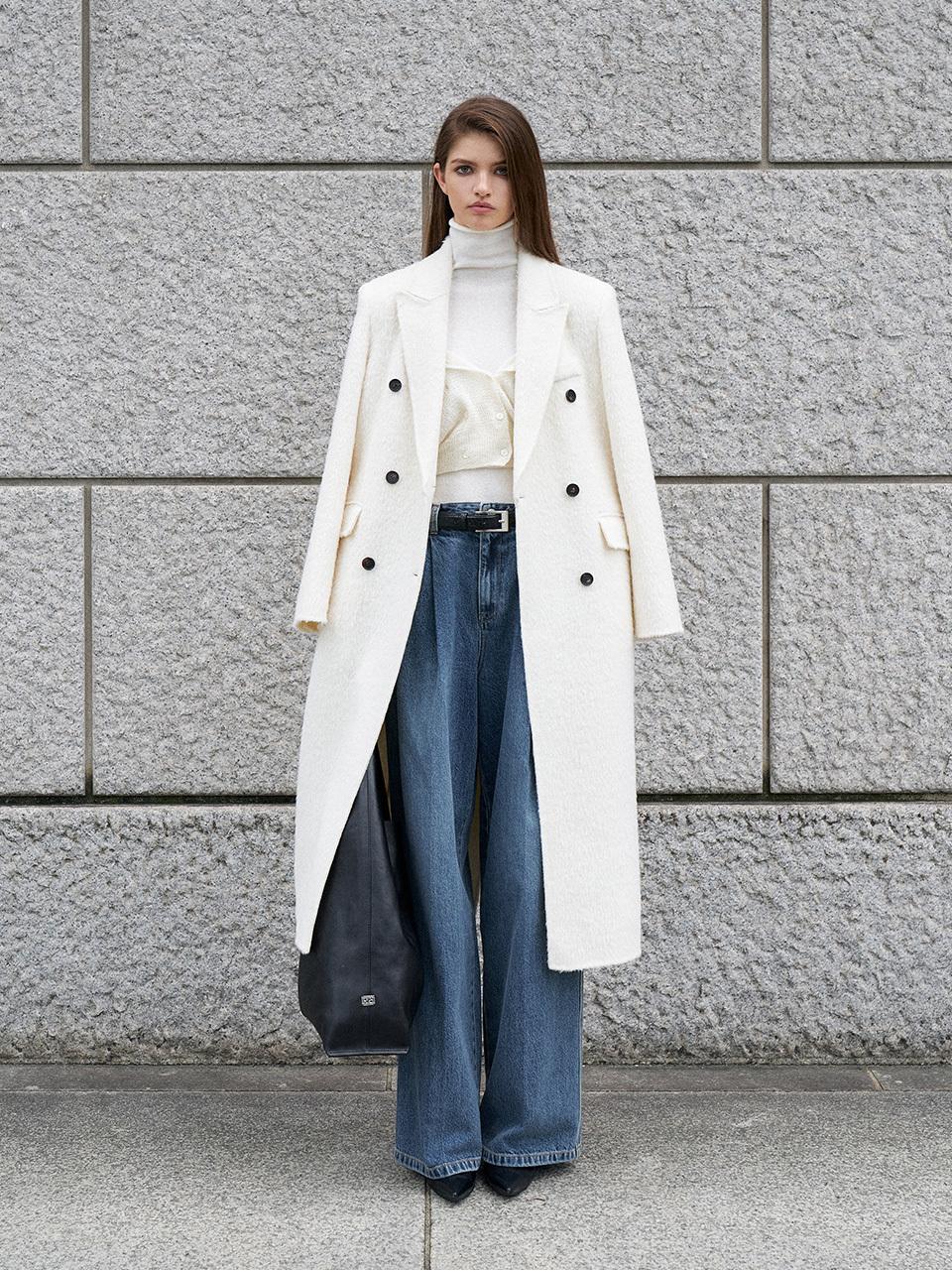 RENEJ Alpaca Tailored Oversize Long Coat