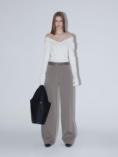 RENEJ Ava Curve Pants [GRAY]