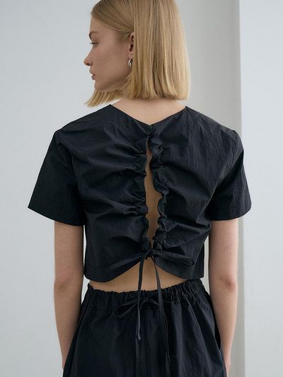 RENEJ Back String Nylon Top