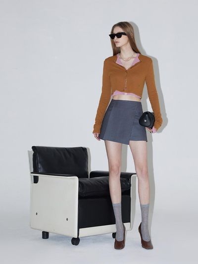 RENEJ Boucle Button Short Cardigan