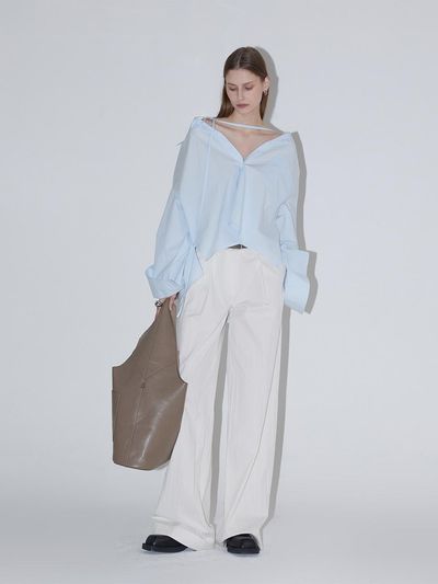 RENEJ Coach Pintuck Wide Pants