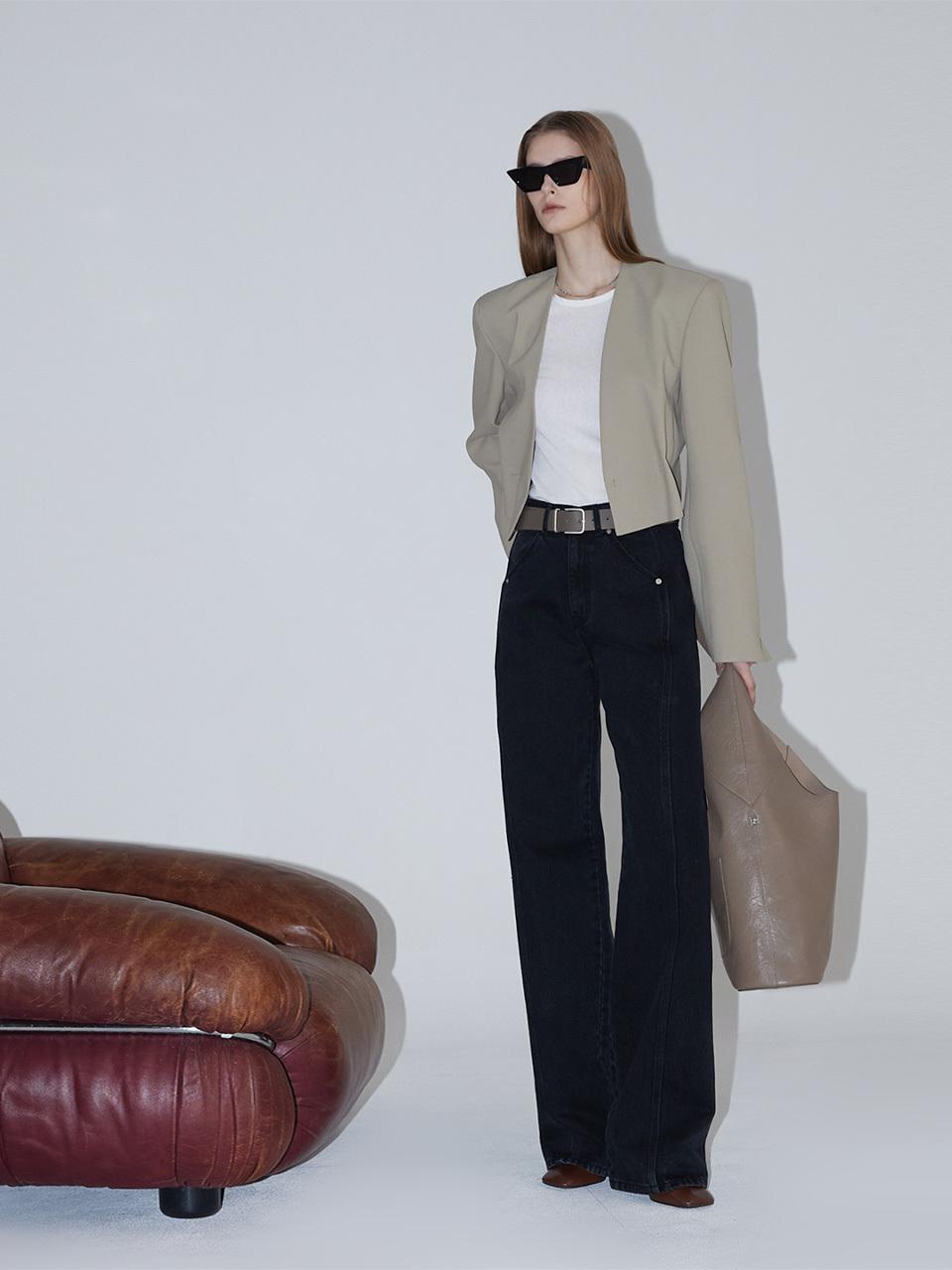 RENEJ Dean Collarless Short Blazer