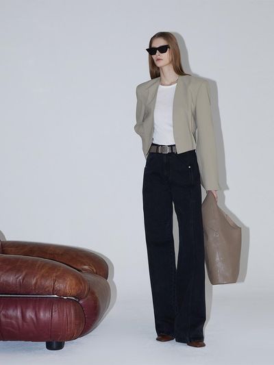 RENEJ Dean Collarless Short Blazer