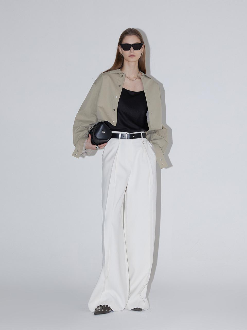 RENEJ Dean Pintuck Wide Pants [IVORY]