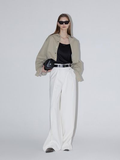 RENEJ Dean Pintuck Wide Pants [IVORY]