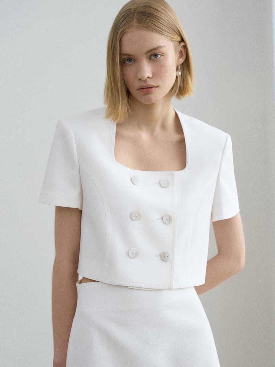 RENEJ Double Button Half Jacket