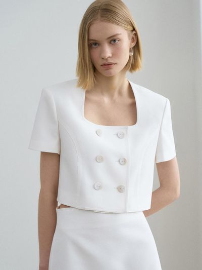 RENEJ Double Button Half Jacket