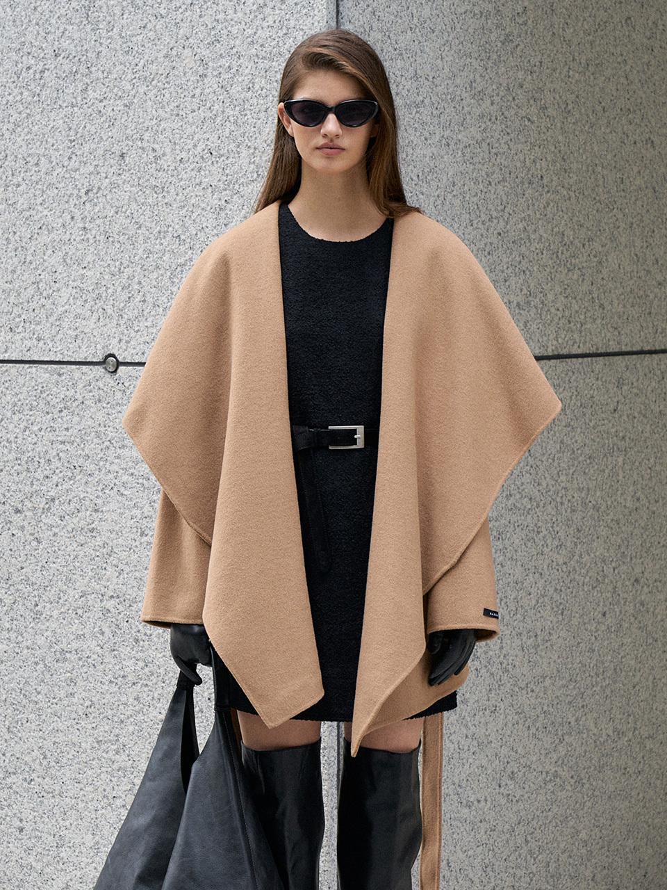 RENEJ [HANDMADE] Cashmere Shawl Collar half Coat