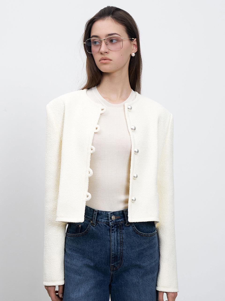 RENEJ Pearl Button Round Jacket