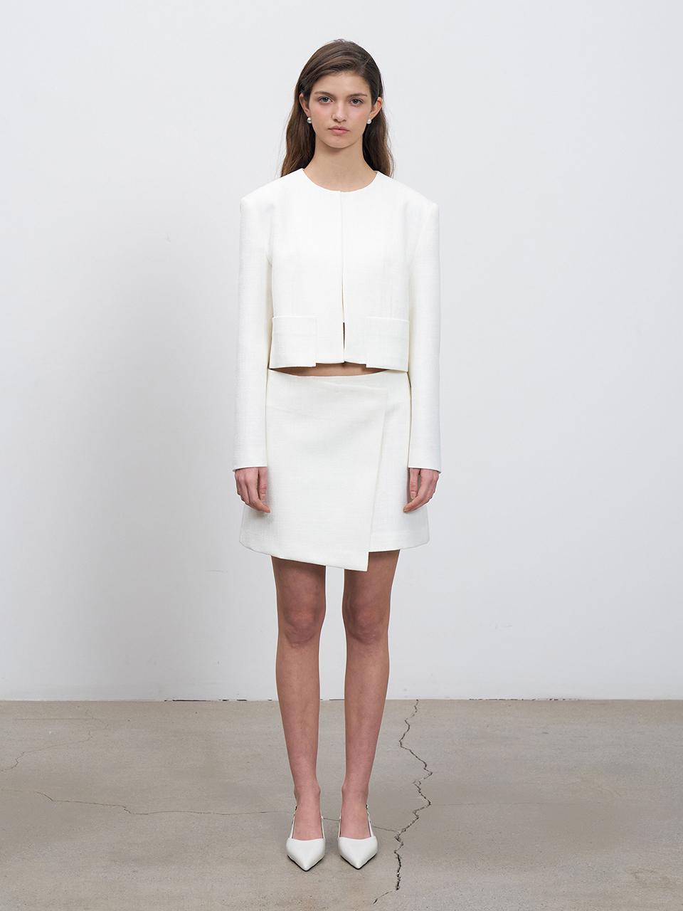 RENEJ Pleats Wrap Mini Skirt