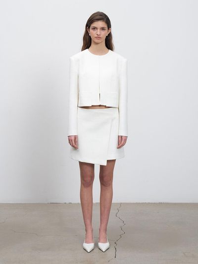 RENEJ Pleats Wrap Mini Skirt