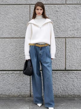 RENEJ RELL TWO TUCK DENIM PANTS