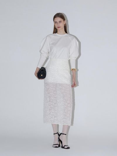 RENEJ Roro Sheer Midi Skirt