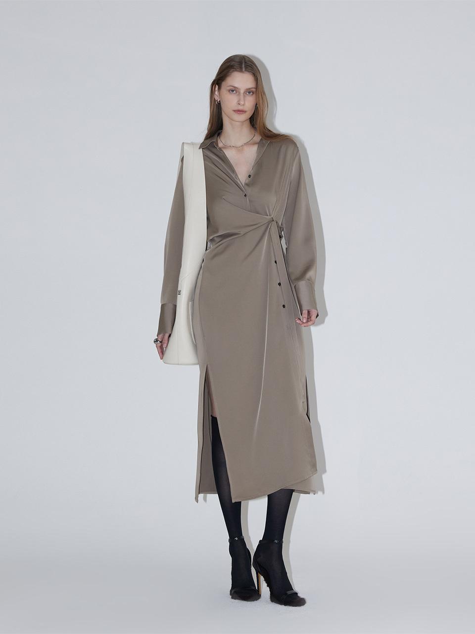 RENEJ Shirts Wrap Dress