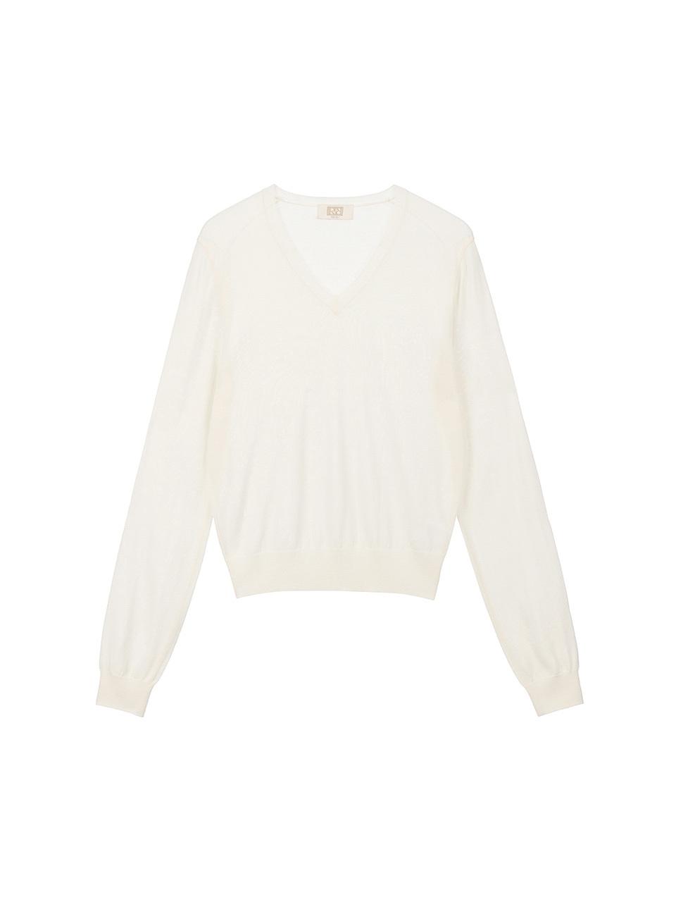RENEJ Simple V-neck Knit Sweater
