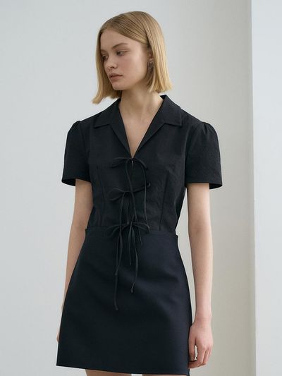 RENEJ Slim Line Ribbon Blouse