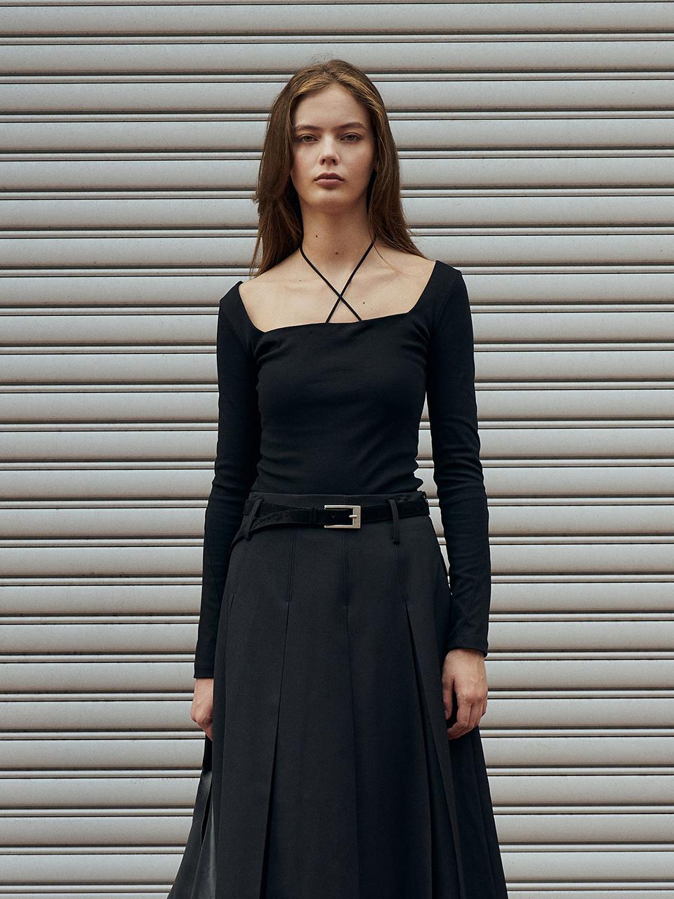 RENEJ Square Neck Long T - Shirts
